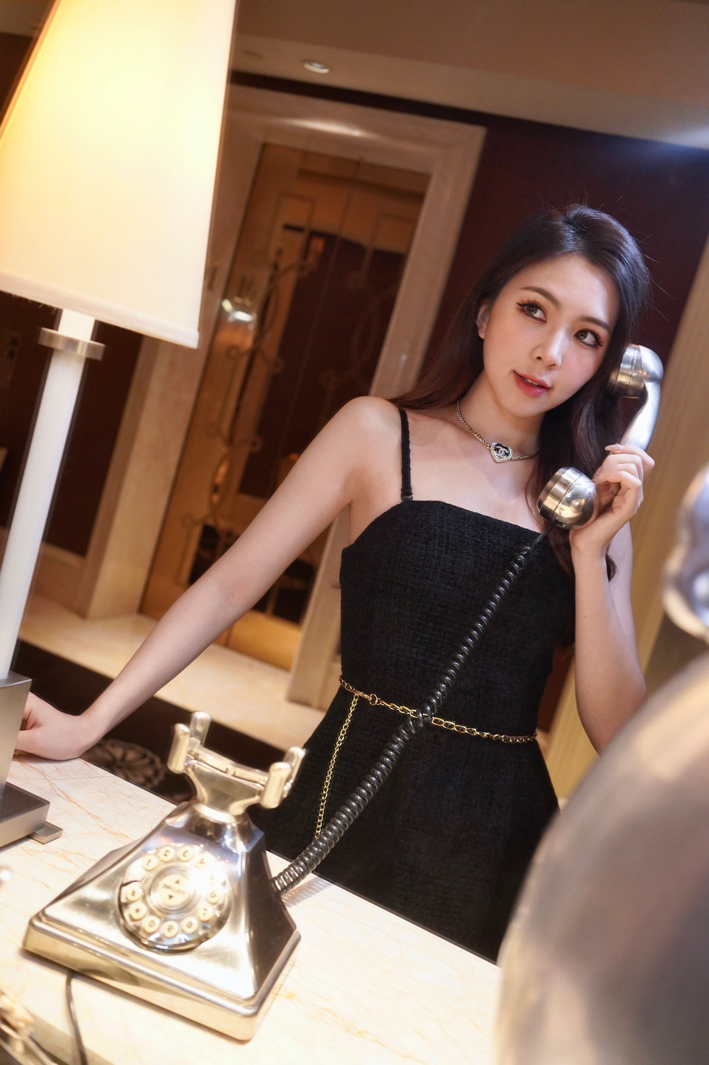 Elegant Black Tweed Dress