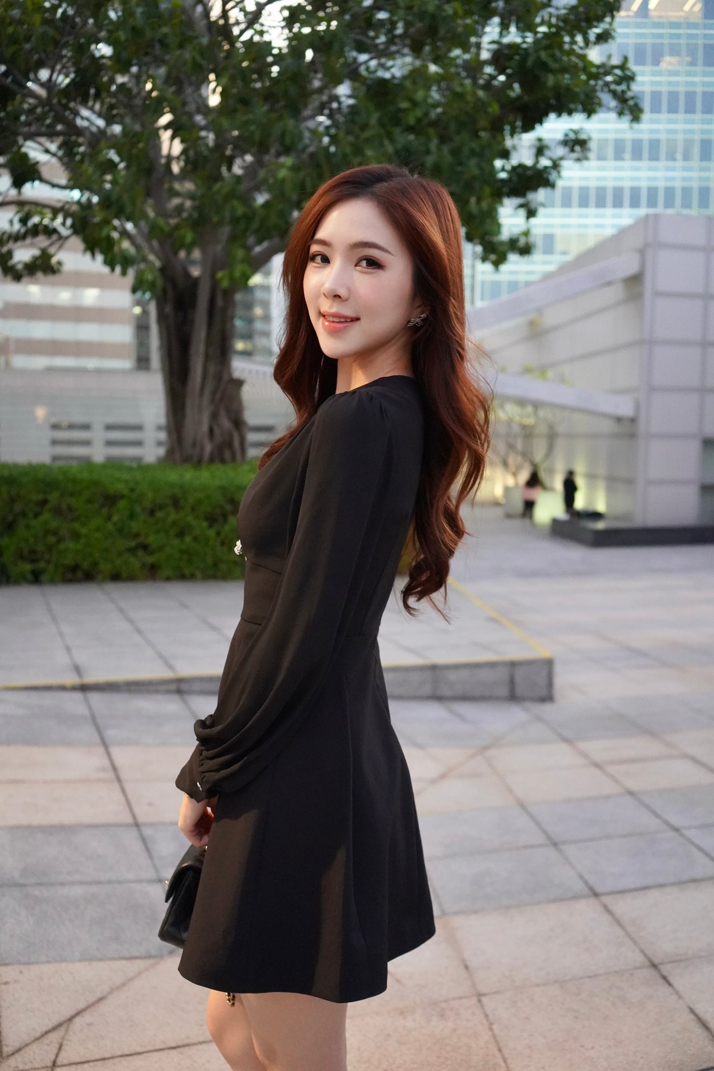 Black Crystal-embellished Mini Dress