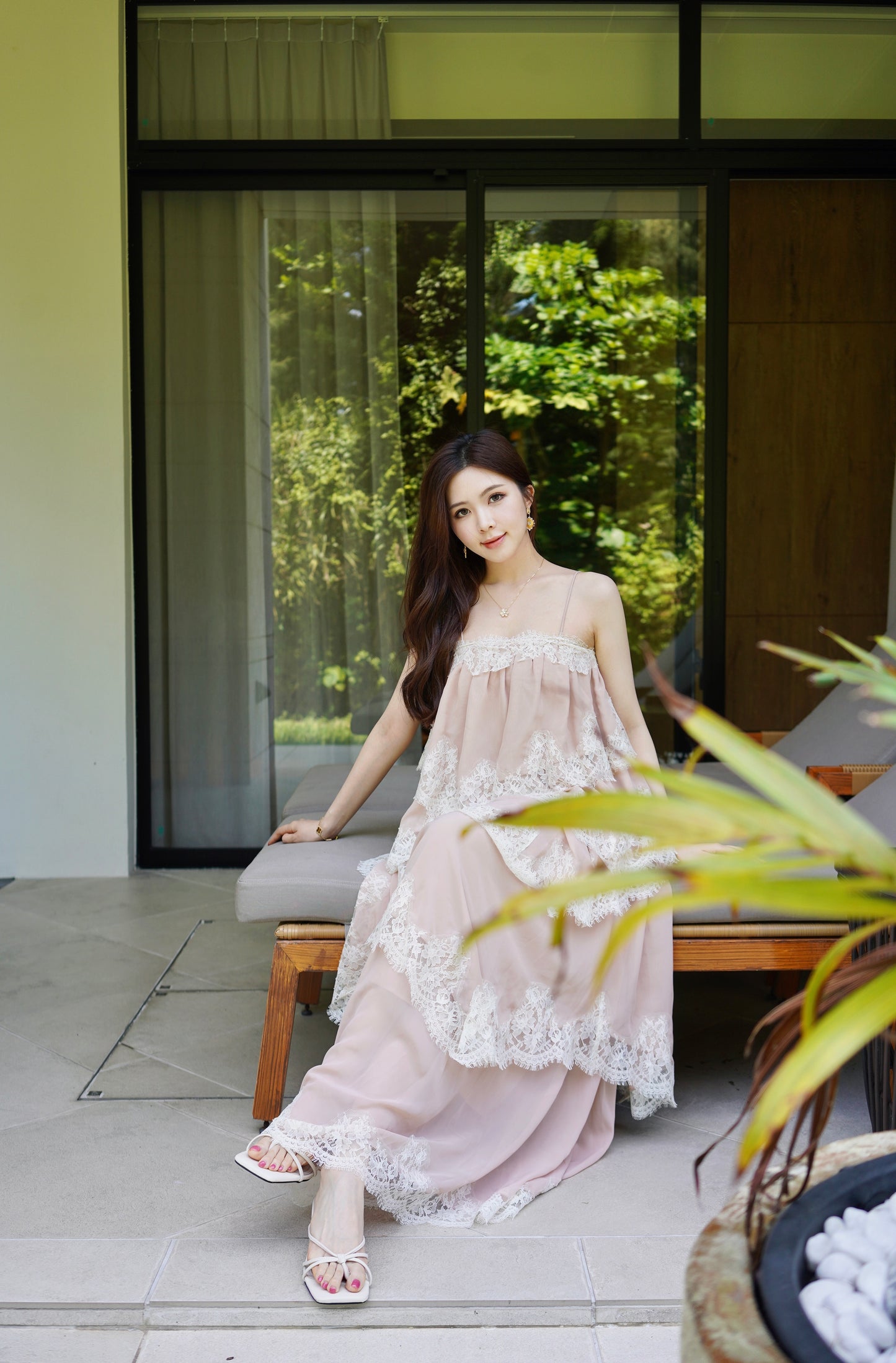 Rosé Chiffon Cake Dress