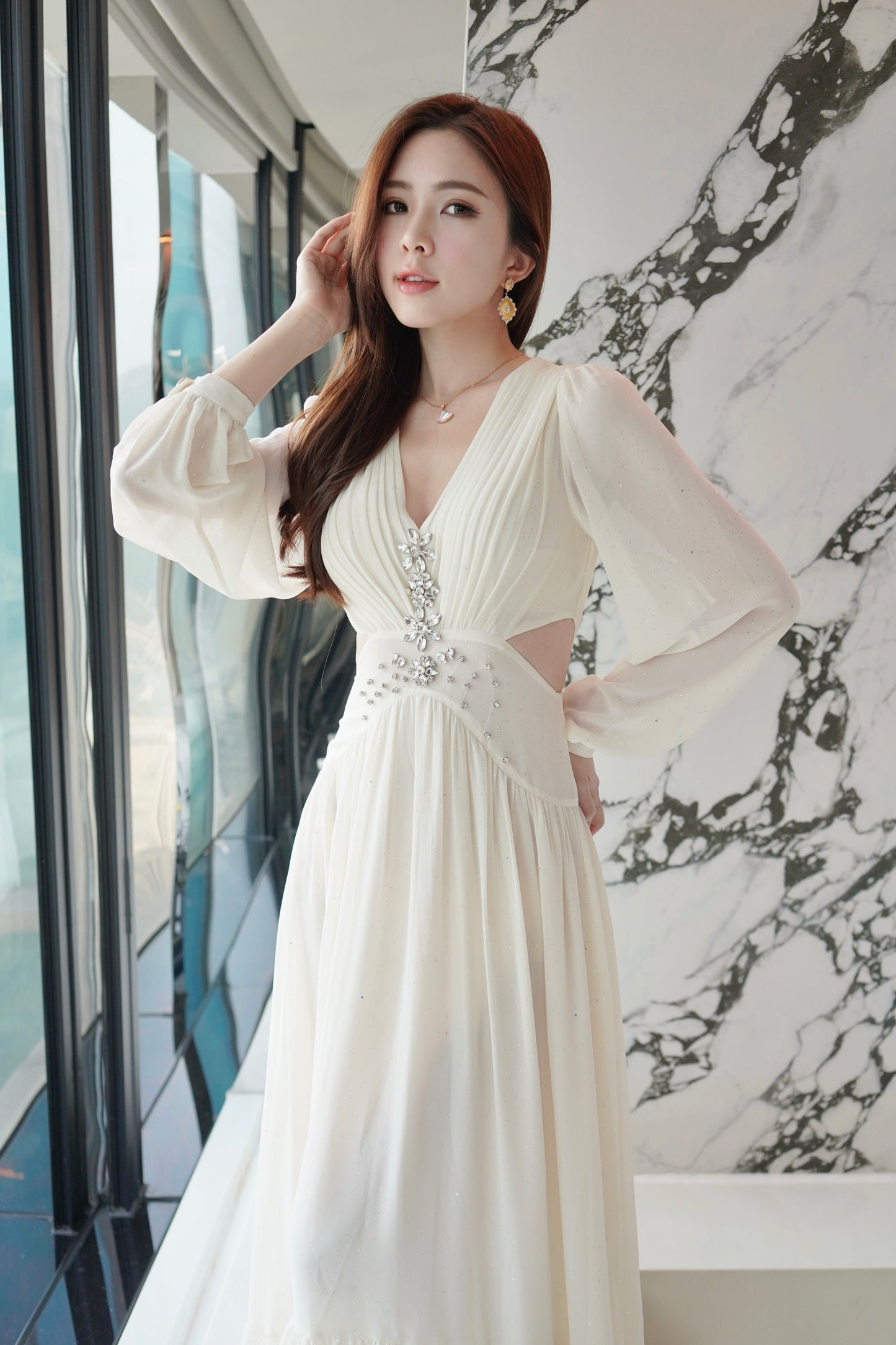 White Diamond Long Dress