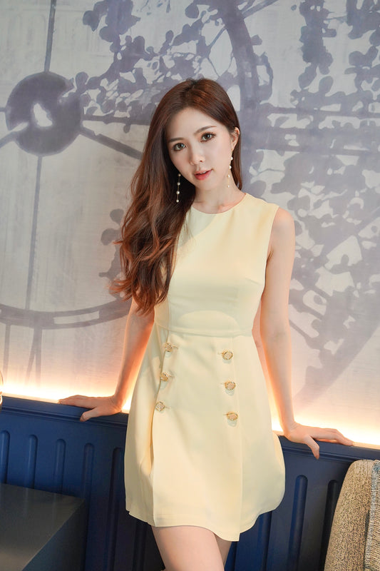 Pale Yellow OL Dress