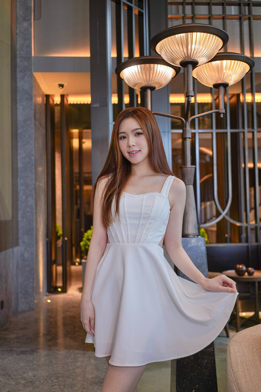 French White Crystal Dress